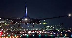 大阪伊丹空港 千里川堤防からの夜景 Night Landing at Osaka Itami Airport Japan