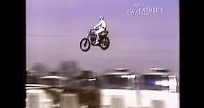Evel Knievel clears 11 Mack Trucks! Green Valley Race Track 1974