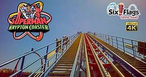 2022 Superman Krypton Coaster On Ride Front Row 4K POV Six Flags Fiesta Texas