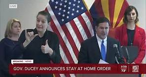 Gov. Ducey announces stay-at-home order in Arizona