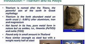 PPT - Introduction – Titanium and its Alloys PowerPoint Presentation - ID:9358703