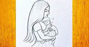 Dibujo sencillo y bonito para el día de la madre / Cómo hacer un dibujo para el día de la madre