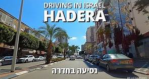 HADERA • Driving through the city • ISRAEL 2021 • 4K