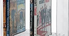 STORi Stackable Clear Plastic DVD Organizer with Rubber Feet | Rectangular Holder Perfect for Theater Room | Holds up to 14 Standard DVD Cases | Made in USA