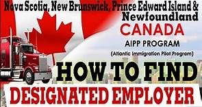 How To Find Designated Employer in Nova Scotia, New Brunswick, Prince Edward Island & Newfoundland