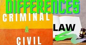 INTRODUCTION TO LAW LESSON 6 -Differences between civil and criminal law/cases.