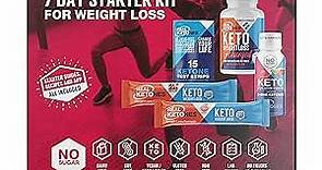 Real Ketones - 7 Day Keto Starter Bundle Kit - Exogenous Ketone BHB Stick Packets, BHB Pills, 15 Urine Test Strips and an Energy Shot Drink