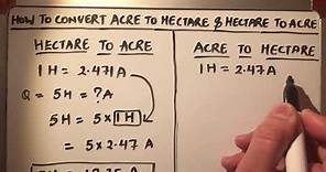 How to convert acre to hectare and hectare to acre / Convert acre to hectare and hectare to acre