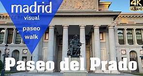 PASEO del PRADO 🌳 Madrid 4k 🚶‍♀️ Walk tour