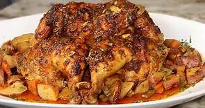 Roasted Garlic Butter Baked Chicken | How To Baked a Whole chicken in oven For Thanksgiving