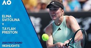 Elina Svitolina v Taylah Preston Highlights | Australian Open 2024 First Round