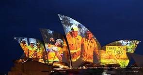 Sydney Opera House lit up in tribute as Australia wildfires claim another victim
