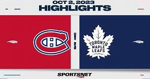 NHL Pre-Season Highlights | Canadiens vs. Maple Leafs - October 2, 2023