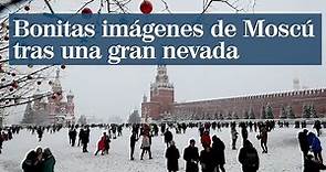 Una gran nevada convierte a Moscú en un espectáculo invernal