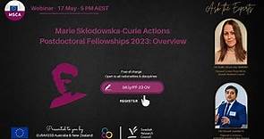 2023: Introduction to Marie Sklodowska-Curie Actions Postdoctoral Fellowships