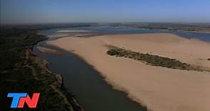 Emergencia hídrica en Corrientes: la bajante histórica del río Paraná, desde el drone de TN