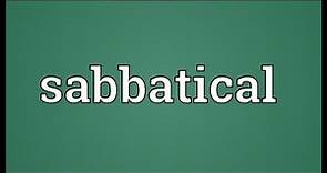 Sabbatical Meaning