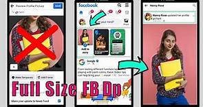 How to upload full size facebook profile picture without cropping 2023 | full size fb profile pic dp