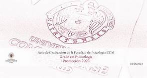 Acto de Graduación de la Facultad de Psicología de la UCM