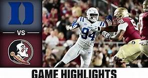 Duke vs. Florida State Game Highlights | 2023 ACC Football