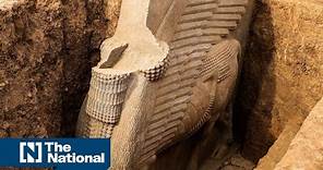 Iraq unearths 2,700-year-old winged sculpture first discovered in the 80s