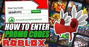 How To Enter Promo Codes in Roblox!!
