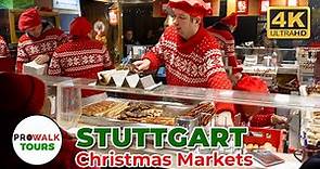 Stuttgart Christmas Markets - Germany Walking Tour - 4K with Captions