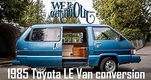 This 1985 Toyota LE van has tons of storage, plus a full bed and sitting area!