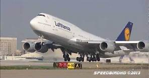 Lufthansa Boeing 747-8 Intercontinental [D-ABYF] CLOSE UP Takeoff to Frankfurt