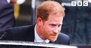 Prince Harry arrives at King Charles's Coronation in Westminster Abbey - BBC