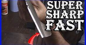 HOW TO SHARPEN A LAWNMOWER BLADE - SUPER SHARP AND SUPER FAST - How To Balance Link Below