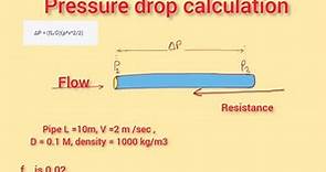pressure drop calculation in pipe with Example