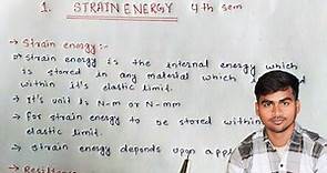 Concept of Strain energy_ Strain energy strength of material || what is strian energy || SOM .