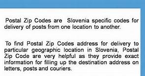 About Slovenia Postal Zip Code Finder