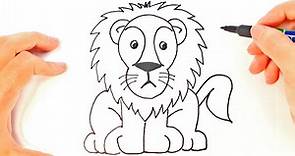 Cómo dibujar un León para niños | Dibujo de León paso a paso
