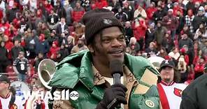 'It's heartwarming' | Lamar Jackson's jersey retired by University of Louisville football