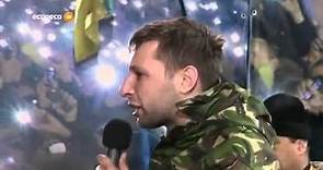 Volodymyr Parasiuk speaks to Euromaidan
