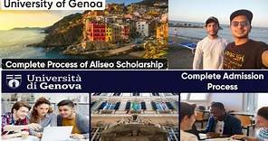 University of Genoa | Complete Admission Process 2023/2024 | Aliseo Scholarship | Updated Process
