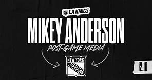 Defenseman Mikey Anderson | 12.10.23 LA Kings lose to New York Rangers | Postgame Media