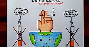 No Smoking Drawing | World No Tobacco Day poster | How to Draw Anti Tobacco drawing | Stop Smoking