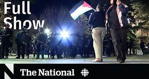 CBC News: The National | Calgary police clear campus protest
