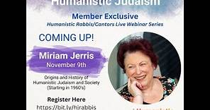 Origins and History of Humanistic Judaism with Rabbi Miriam Jerris - November 9, 2023
