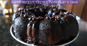 Super Moist Triple Chocolate Cake | Simple Instant Cake and Pudding Mix Recipe