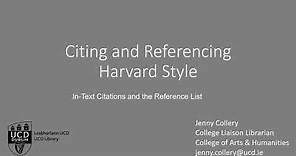 Citing and referencing using the Harvard Style