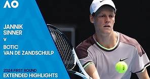 Jannik Sinner v Botic Van de Zandschulp Extended Highlights | Australian Open 2024 First Round