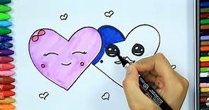 Cómo dibujar corazones - Cómo dibujar y colorear los para niños