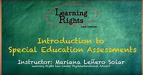 Introduction to Special Education Assessments