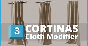 3DSMAX Cortinas sin plugins con Cloth Modifier