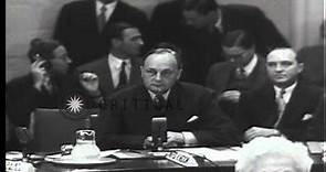 Dr. Mohammad Mossadegh,Premier of Iran, attends meeting of the UN Security Counci...HD Stock Footage