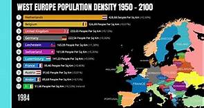 West Europe Population Density 1950 - 2100